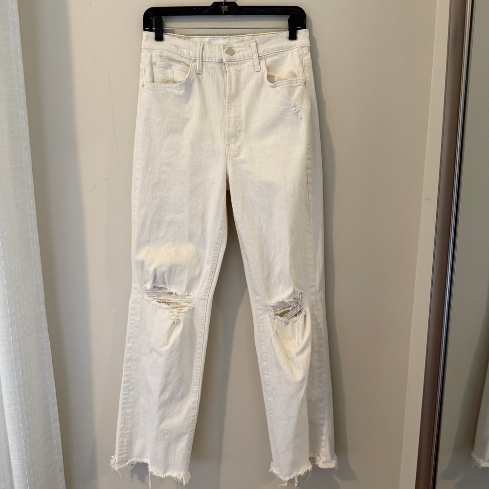 Mother High Waisted Tunnel Vision Sneak‎ Distressed Ripped Hem Jeans Size 27